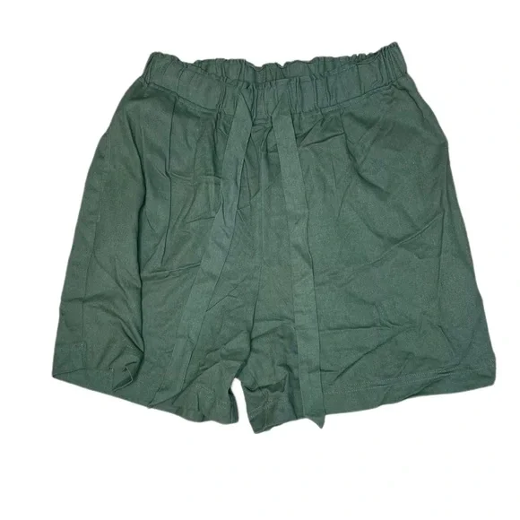 BCBGeneration Relaxed Stretch Tie Waist Short Green Women’s Size M - Picture 2 of 6